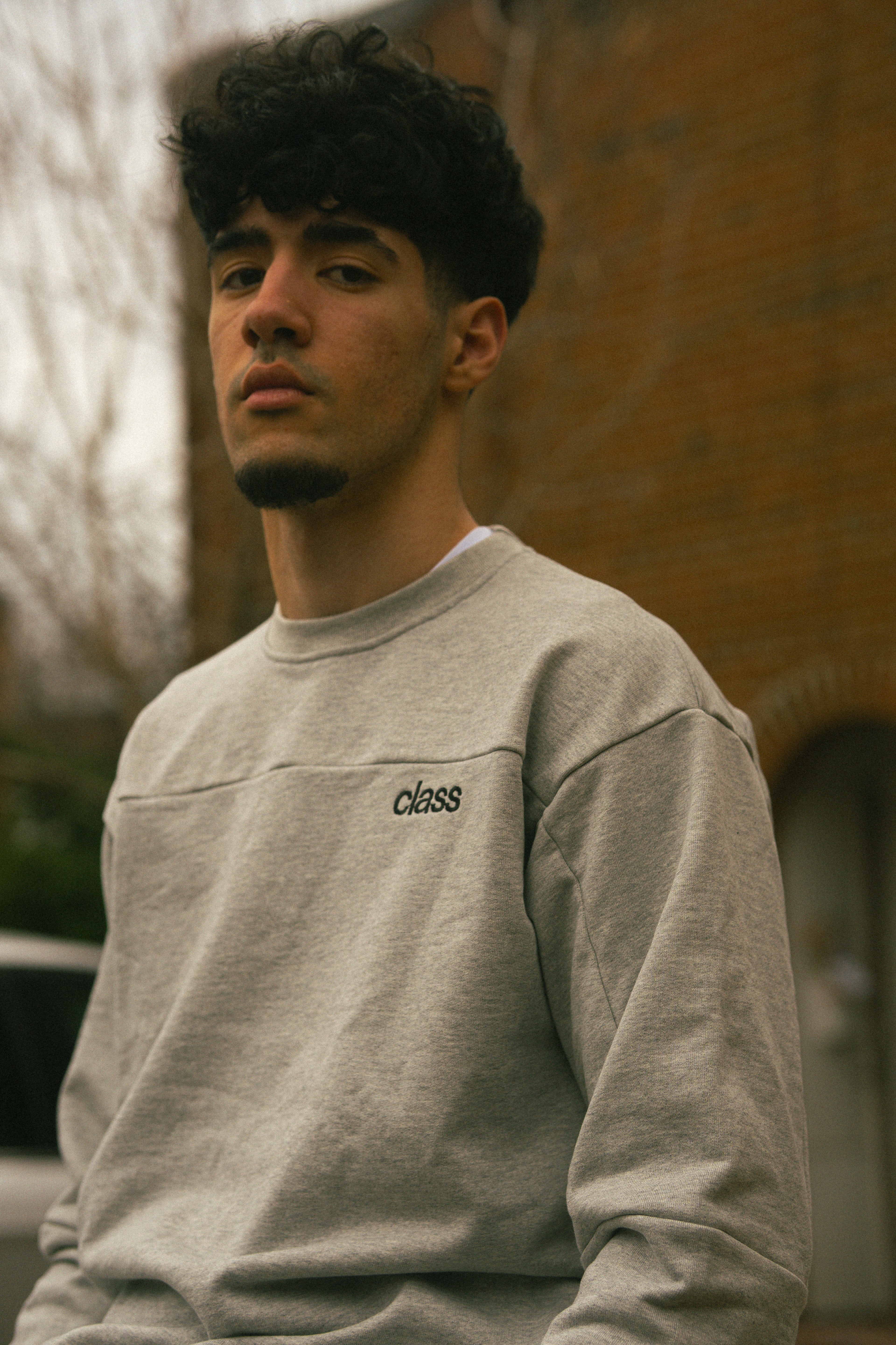 GREY CREWNECK