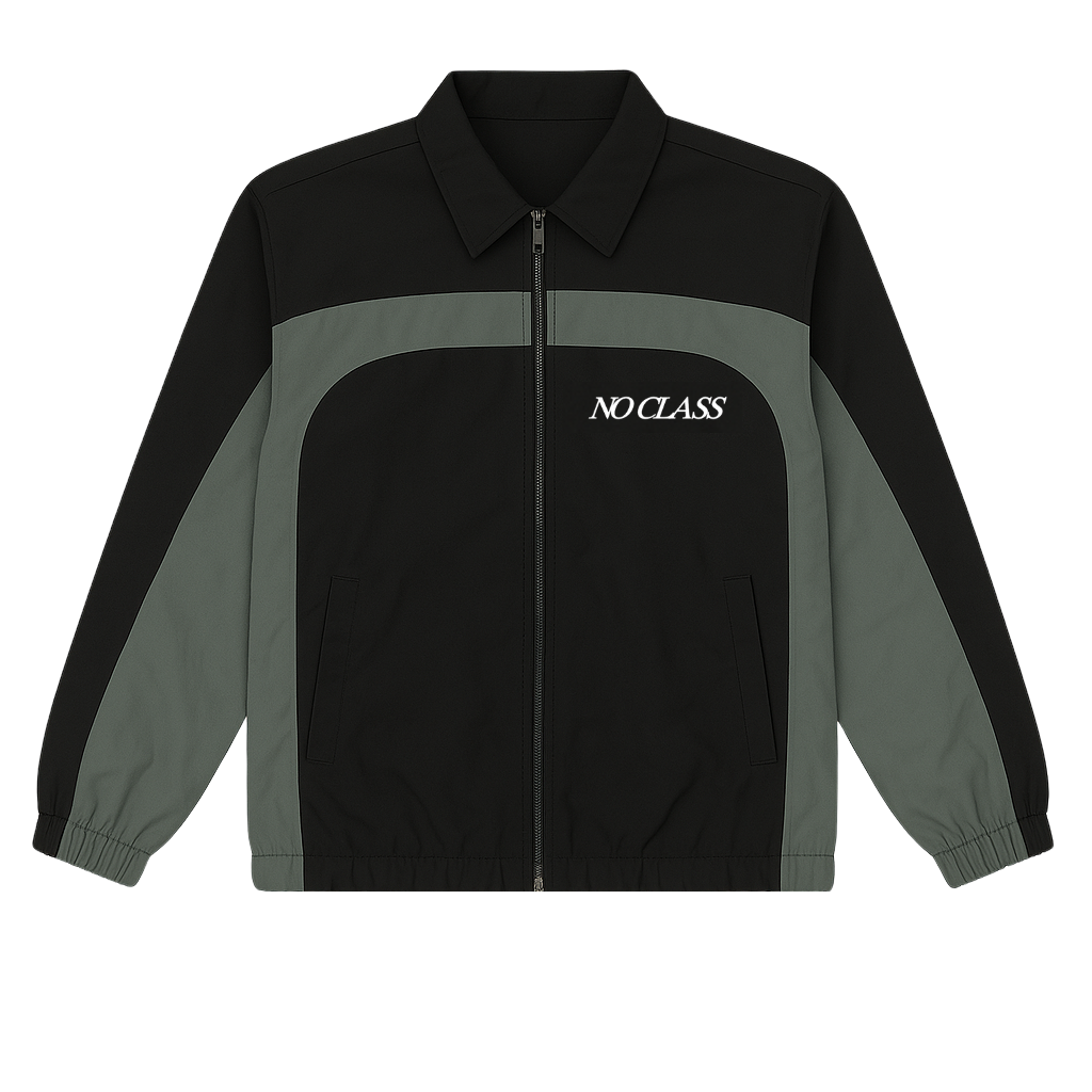 BLACK WINDBREAKER TOP