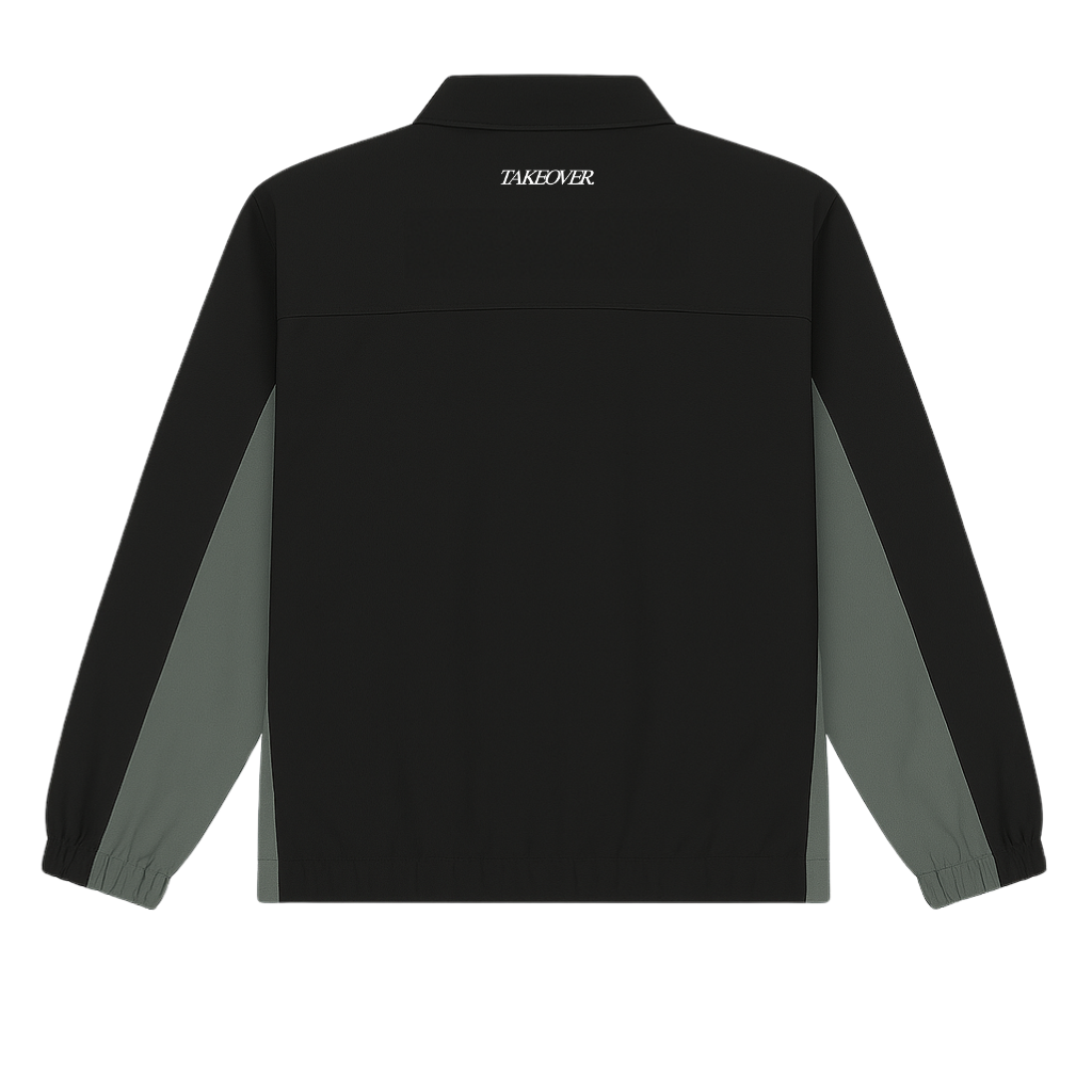 BLACK WINDBREAKER TOP